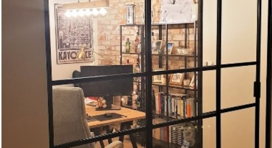 Ścianka industrialna z drzwiami przesuwnymi LOFT Mysłowice Bydgoszcz 2