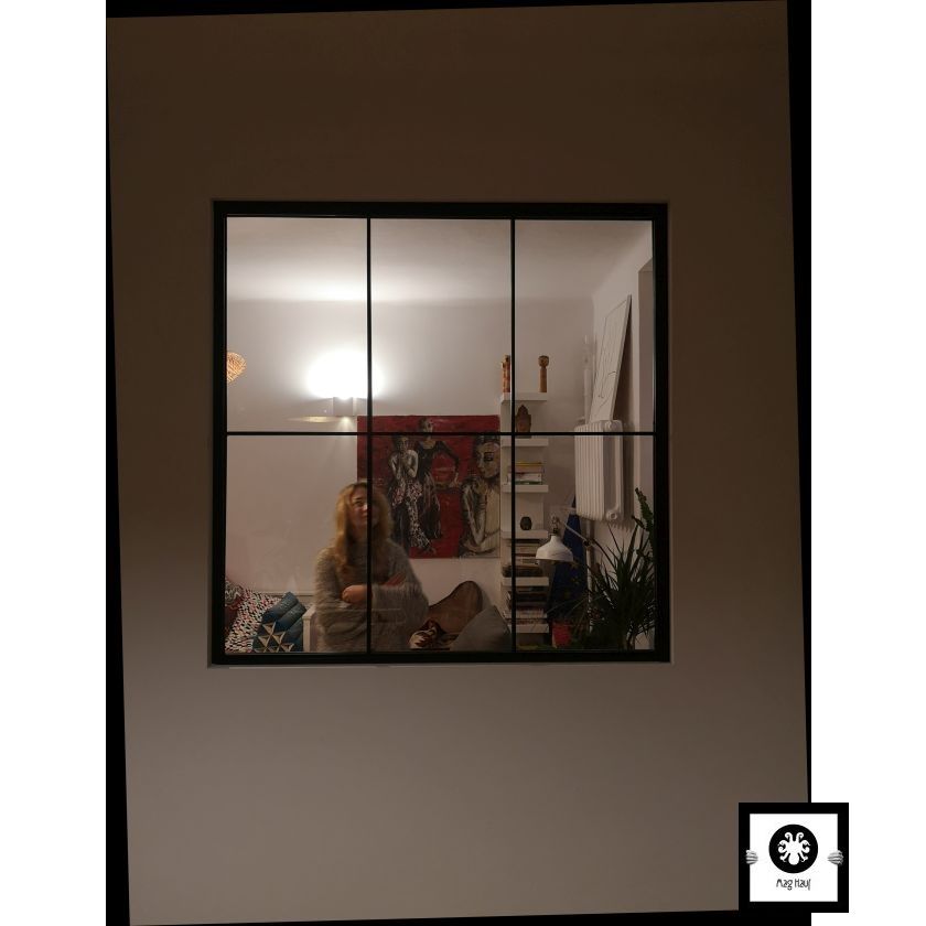 Szklane okno stalowe loft industrialne metalowe ze szkłem przeziernym w mieszkaniu Klaudyna L.  | Warszawa