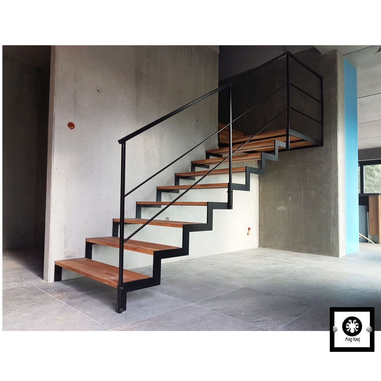 Schody metalowe nowoczesne industrialne metalowe w stylu Loft loftowe schodkowe Joanna Toruń