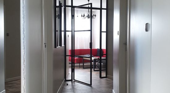 Drzwi uchylne industrialne loft LOFTOWE szklane przeszklone metalowe producent dla Marty S. | Warszawa 3