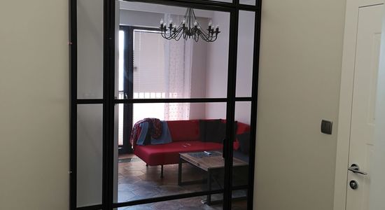Drzwi uchylne industrialne loft LOFTOWE szklane przeszklone metalowe producent dla Marty S. | Warszawa 5
