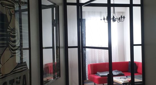 Drzwi uchylne industrialne loft LOFTOWE szklane przeszklone metalowe producent dla Marty S. | Warszawa 7