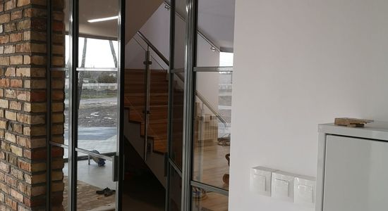 Szklana ściana industrialna LOFT z drzwiami dwuskrzydłowymi ścianka loftowa drzwi metalowe szklane Iwona P. | Poznań  5