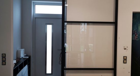Drzwi przesuwne szklane LOFT loftowe stalowe industrialne ściana dla Aleksandry G. | Warszawa 2
