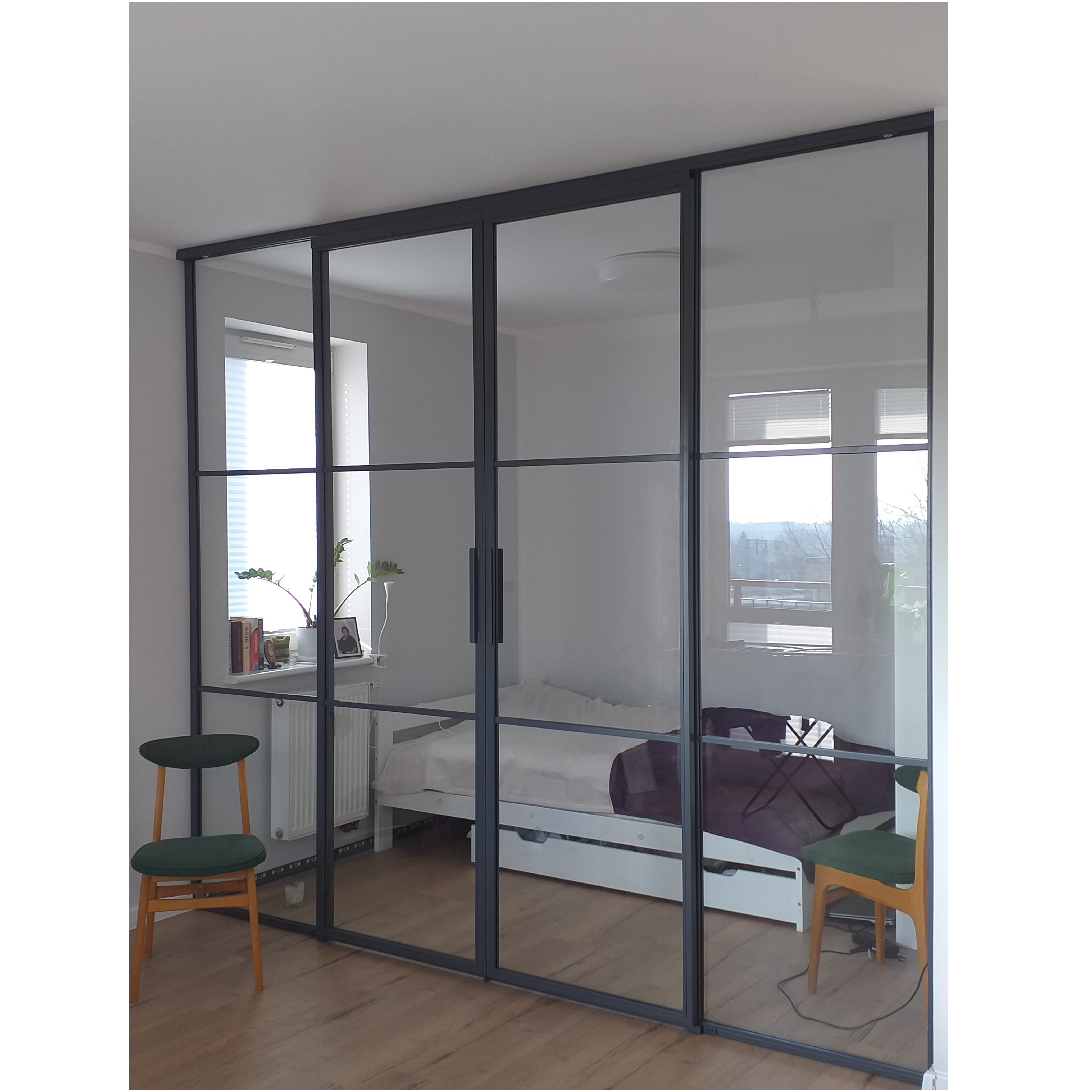Ściany szklane z drzwiami przesuwnymi w stylu industrialnym loft loftowym przeszklona producent dla Kasi N. | Olsztyn