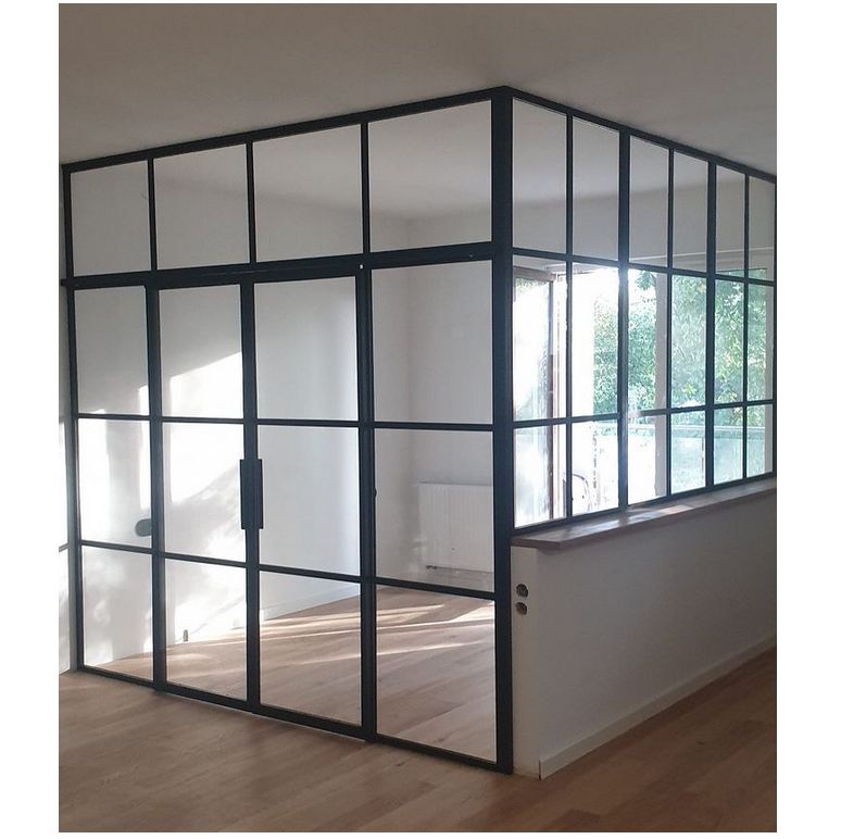 Ściany szklane narożne loft z drzwiami uchylnymi producent drzwi loftowych realizacja dla Magdalena H. |  Poznań