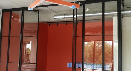 Przeszklenie industrialne loftowe szklane harmonijki składane loftowe loft katowice