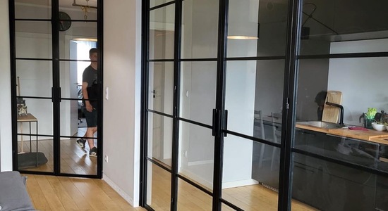 Szklanego metalowe drzwi producent szklanych metalowych loftowych loft Warszawa