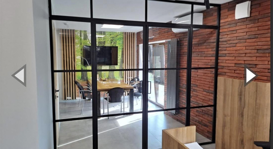 Szklane ścianki biurowe z drzwiami loft producent pila